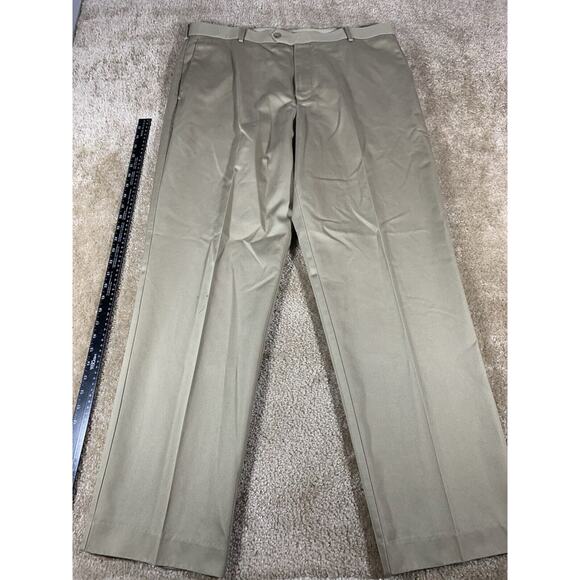 Dockers D4 Pants Relaxed Fit Flat Front Mens 38X32 Chino Beige Khaki Cotton #347 - Picture 2 of 16